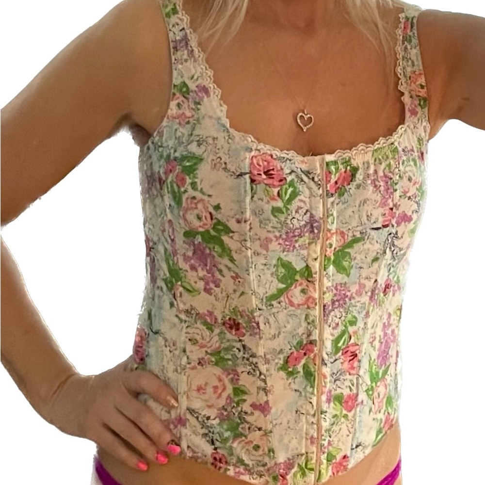 Floral corset, top size large.